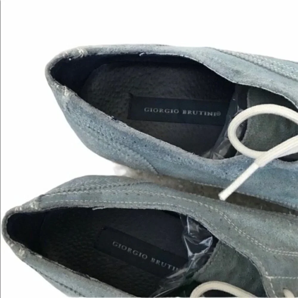 Giorgio Brutini Blue Suede Wing Oxford Shoes